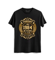 Vintage Gold Awesome Series February 1984 Siyah Tshirt