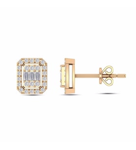 0,30 Karat Pırlanta Baget Küpe (Altın-Beyaz)