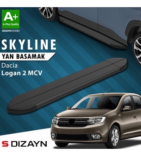 S-Dizayn Dacia Logan 2 MCV Skyline Siyah Yan Basamak 183 Cm 2013-2020 A+ Kalite