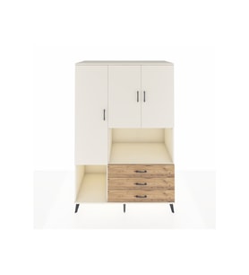 Kronos Dolap 6 Raflı 3 Çekmeceli 3 Kapaklı 132x59x195 Aytaşı-Aytaşı/Çam