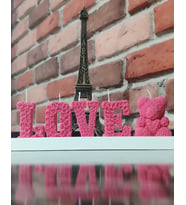 LOVE Yazı Dekoratif Mum Seti Sevgililer Günene Özel