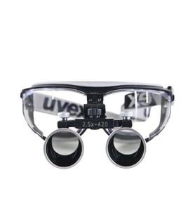 HiperLupa ST345 Doktor Gözlük Uvex Siyah Gri Çerçeve 2-5X Metal Çerçeve Loupe
