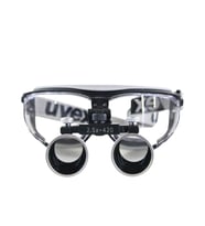 HiperLupa ST345 Doktor Gözlük Uvex Siyah Gri Çerçeve 2-5X Metal Çerçeve Loupe