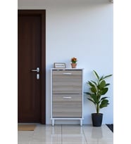 Eliusta Kalvo 52 cm Genişlikte Cordoba Renk Ayakkabılık 52x86x26 cm Ayaklı Ayakkabılık (Sütlü Kahve)