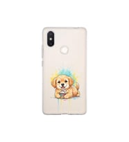 Xiaomi Mi 8 SE ile Uyumlu Splash Köpek Tasarımlı Şeffaf Silikon Kılıf