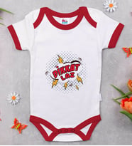 BK Kids Dikkat Laz Tasarımlı Kırmızı Bebek Body Zıbın-1