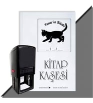 Kişiye Özel  Sevimli Kedi 9 Tarihli Kitap Kaşesi (Siyah)