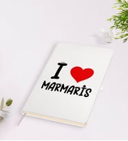 BK Gift I Love Marmaris Tasarımlı Beyaz Defter - Model 1