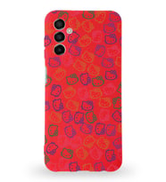 Samsung Galaxy A04s Uyumlu Lansman Kılıf Hello Kitty Tasarımlı İçi Kadife Kapak-Kırmızı (Şeffaf)