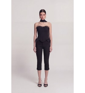 Orta Bel Likralı Una Capri Pantolon Kahve