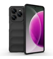 Coverzone Tecno Spark 20 Pro 4G ile Uyumlu K?l?f TPU Oyuklu Arka Y�zey Z-Etnik Esnek Silikon Kapak Tecno Spark 20 Pro 4G i�in O-tto Prime Silikon K?l?f Siyah