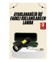 Mey İthalat® Uzun Menzilli Şarjlı El Feneri Uzun Ömürlü Led Işık Lamba
