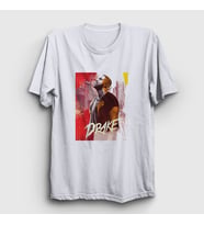 Presmono Unisex Beyaz Poster Drake T-Shirt 325630tt