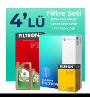 Filtron Audi TT 2.0 Tfsi 230 HP Filtre Bakım Seti Castrol Motor Yağlı (2014-2021) 4 Lü