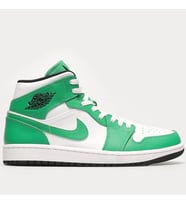 Nike Air Jordan 1 MİD Leather Sneaker Hakiki Deri Bilekli Günlük Spor Ayakkabı Beyaz Yeşil