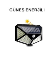 Mey İthalat® Solar Sensörlü Duvar Lambası Bahçe Lambaso Parlak Beyaz Işık Suya Dayanıklı