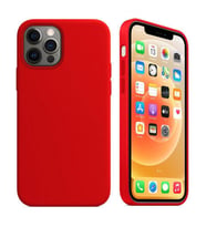 Apple iPhone 12 Pro Max 6.7'' İçi Kadife Silikon Kılıf Kırmızı