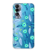 PrintiFy Teco Pova Neo ile Uyumlu 1mm Slim Fit Nazar Boncuğu 3 Baskılı Şeffaf  Kılıf