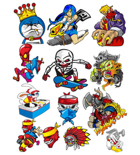 Tavşan Sticker Set 7 15 Parça Telefon, Tablet, Defter, Laptop Sticker