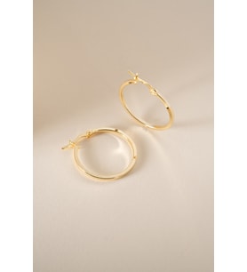 925 Ayar Gümüş Gold Kaplama Köşeli 25 mm Halka Şarnel Halka Küpe
