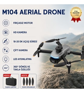 M104 Drone,Fırçasız Motorlu, 360° Dönüş ve Takla Özellliği ile Akıllı Drone