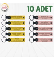 Sarı & Yavru Ağzı, 10’lu Set, Birlikte Geçen Güzel Günler İçin, Kişiye Özel Yazılı Deri Anahtarlık