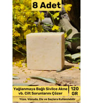 #sabun %100 Doğal Güzel Kokulu El Yüz Saç Cilt Vücut Orijinal Bitkisel Limon Sabunu 120g - 8 Adet