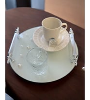 Beloved İncili Söz Nişan Kahve Tepsisi (Gümüş)