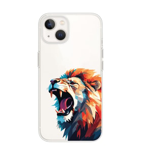 Iphone 14 PLUS Uyumlu Aslan Tasarımlı Şeffaf Telefon Kılıfı
