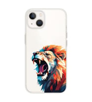 Iphone 14 PLUS Uyumlu Aslan Tasarımlı Şeffaf Telefon Kılıfı