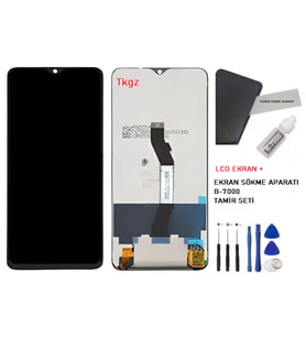 Tkgz - Xiaomi Redmi NOTE 8 PRO Uyumlu Lcd Ekran Dokunmatik Servis + B-7000 + TAMİR SETİ
