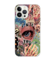 Iphone 15 Pro Uyumlu Aesthetic Kolaj Desenli Şeffaf Telefon Kılıfı
