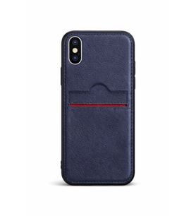 iPhone X / XS Kartlıklı Rich Boss Lüx Deri Kılıf Lacivert