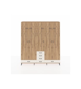 Arges Dolap 6 Raflı 6 Çekmeceli 4 Askılı 220x30x243 Çam-Çam/Aytaşı