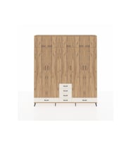 Arges Dolap 6 Raflı 6 Çekmeceli 4 Askılı 220x30x243 Çam-Çam/Aytaşı