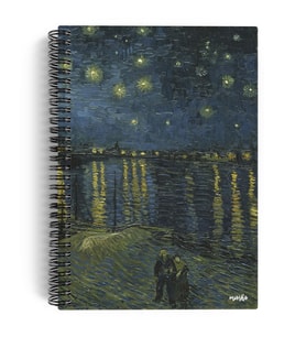 Vincent Van Gogh/Starry Night Over the Rhone,1888 Spiralli Defter 04 A5 Çizgisiz 100 Sayfa