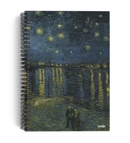Vincent Van Gogh/Starry Night Over the Rhone,1888 Spiralli Defter 04 A5 Çizgisiz 100 Sayfa