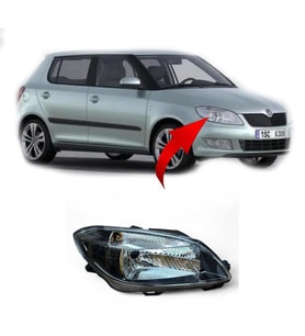 Fabia Roommstar Sağ Ön Far Komple Siyah 2011-2015 5J1941018F