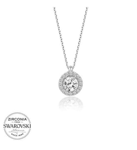 Swarovski Taşlı Gümüş Tektaş Bayan Kolye