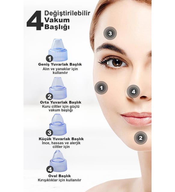 XN-8030 Şarjlı Vakumlu Yüz Temizleme Cihazı Siyah Nokta Temizleme