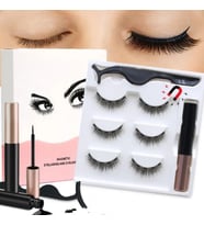 3d Manyetik 6 Adet Takma Kirpik Seti 3 Çift + Yapıştırıcı + Kirpik cımbızı