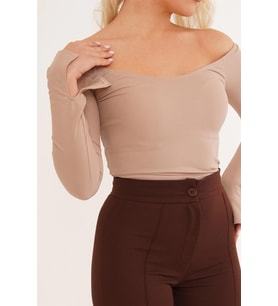 23254221 Kaşkorse Madonna Yaka Bileği Yırtmaçlı Uz. Kol Bluz TAS (Taş)
