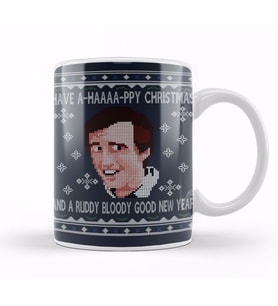 Christmas Alan Partridge A Haaaapy Christmas Knit Pattern Kupa Bardak Porselen