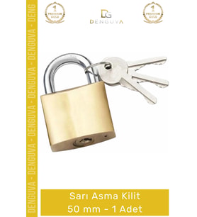 #AsmaKilit Sarı Pirinç Alaşım Dayanıklı Paslanmaz Çelik Korozyon Dirençli Güvenli Asma Kilit 50 mm -