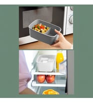 Porsima 3192 Vakumlu Kendinden Kaşık Çatallı Sosluklu Bölmeli Beslenme Çantası - Taşınabilir 2 Katlı Lunch Box - Sefer Tası 1200 Ml Beyaz