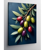 Kanvas Tablo Taze Zeytin Dalları