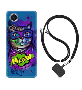 Huawei Nova Y70 Y90 Nova 9 SE  Kılıf Boyun Askılı Silikon Super Meow 1715