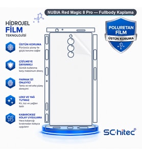 SChitec NUBIA Red Magic 8 Pro Uyumlu Fullbody Arka Kaplama Hidrojel Koruyucu Film