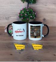 Kütüphaneci Kupa Bardak Siyah Fotoğraflı