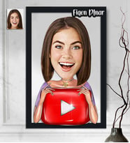 Kişiye Özel 3D  Ahşap Tablo Youtube Fenomen Kadın 30x40 -1